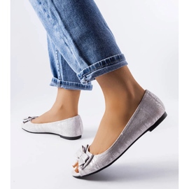 Ballerines métallisées grises à nœud Hawk 1