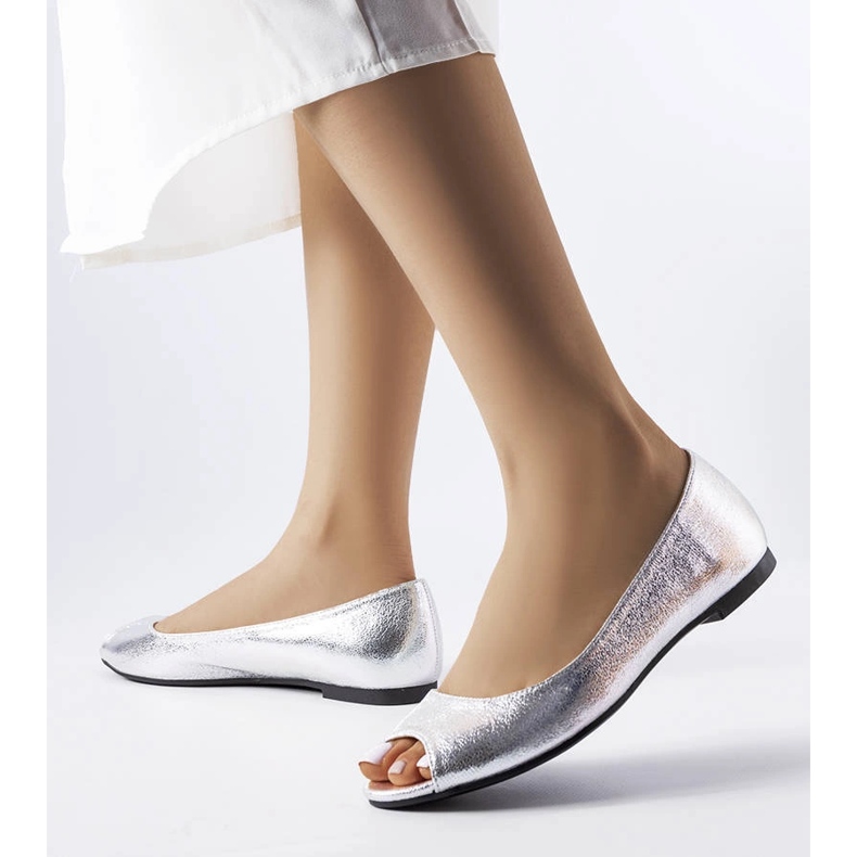 Ballerines métallisées argentées Trieux 1