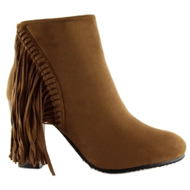Fringe C138 Boots camel à franges brun 1