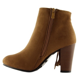 Fringe C138 Boots camel à franges brun 2