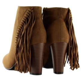 Fringe C138 Boots camel à franges brun 3