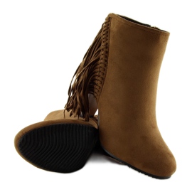 Fringe C138 Boots camel à franges brun 4
