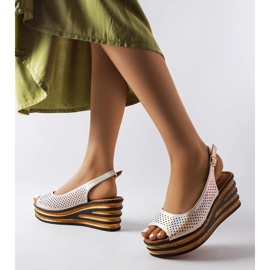 Espadrilles compensées beiges Griner 1