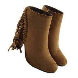 Fringe C138 Boots camel à franges brun 5