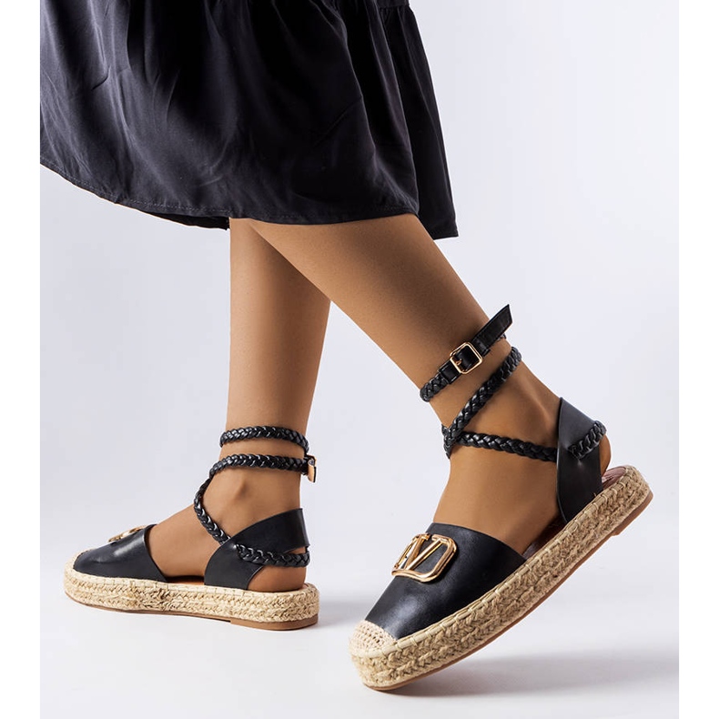 Espadrilles noires à lacets Parent le noir 1