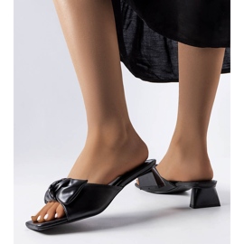 Sandales noires à talons avec nœud Chêne le noir 1