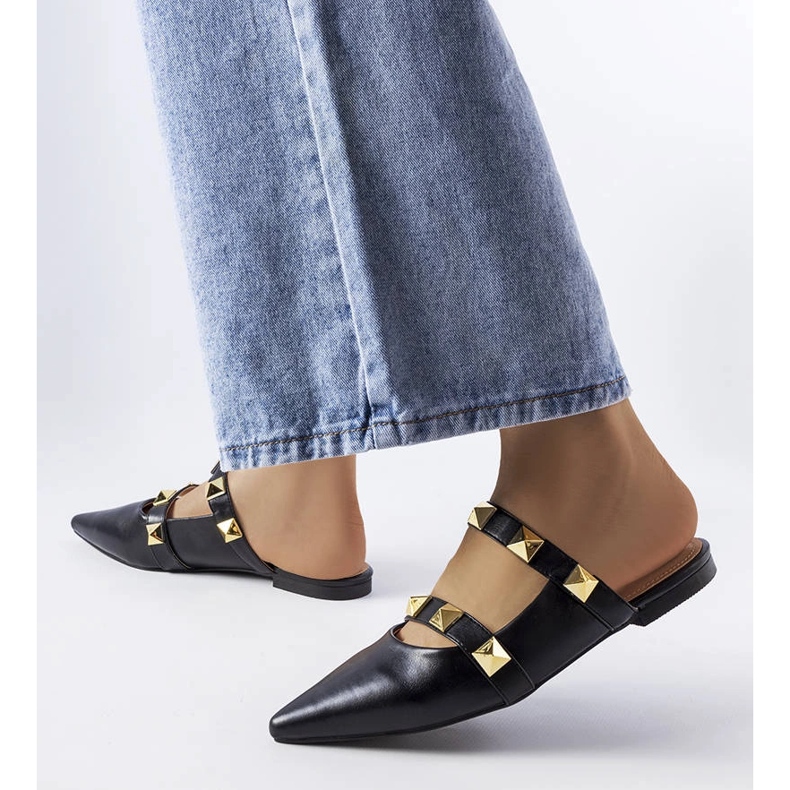 Sandales noires à bout pointu Ruckman le noir 1