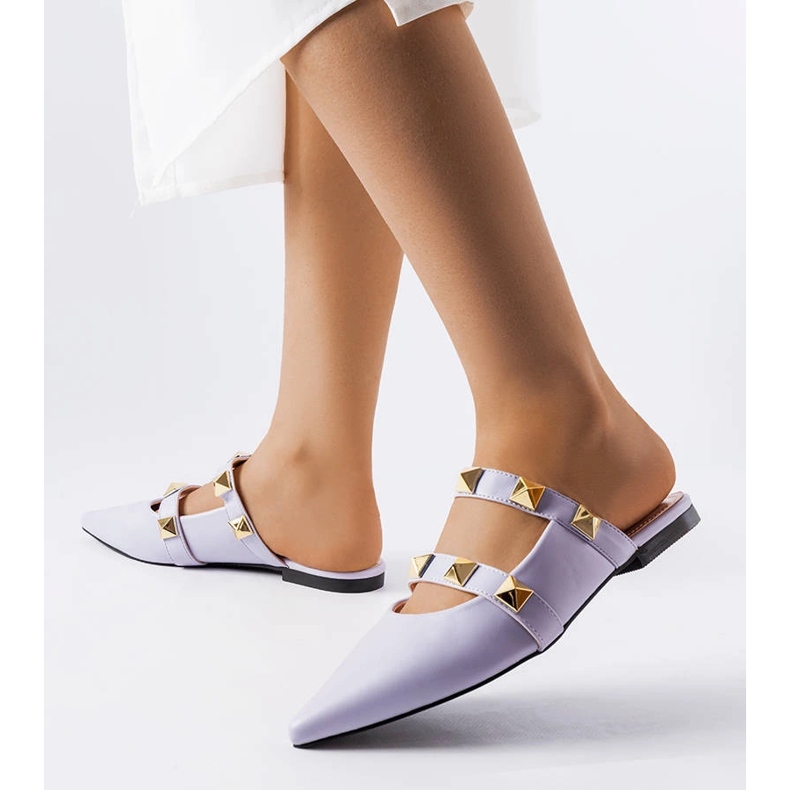 Claquettes cloutées violettes de Ruckman 1