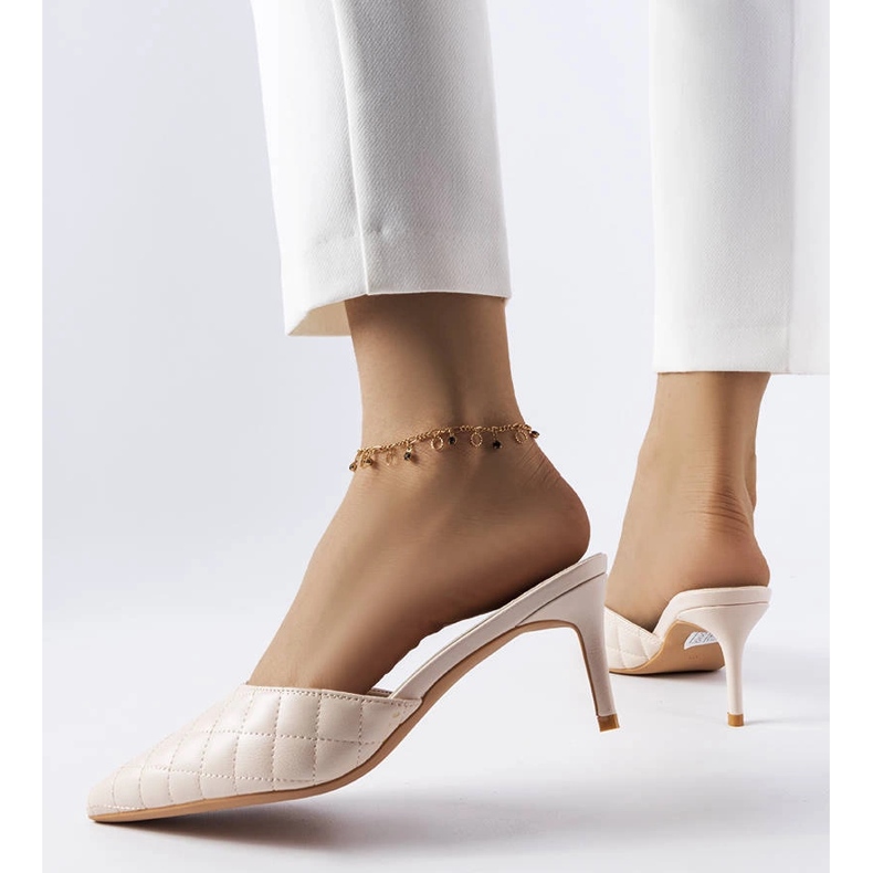 Tongs matelassées beiges Lambert 1