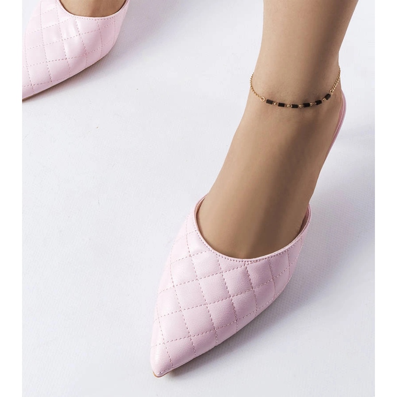 Tongs matelassées roses Lambert 1