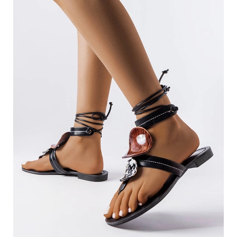 Moines sandales décoratives noires 1