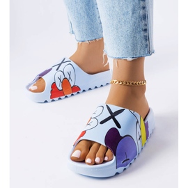 BM Tongs bleues à imprimés 1