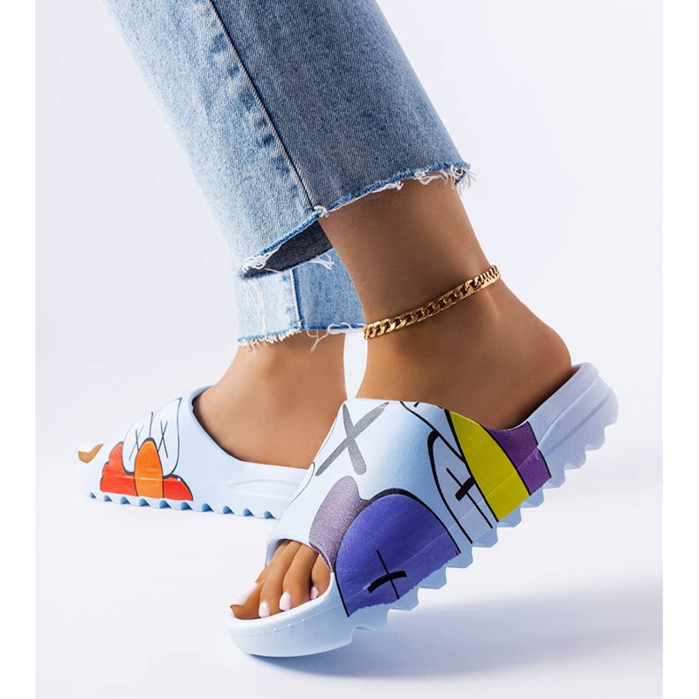 BM Tongs bleues à imprimés 2