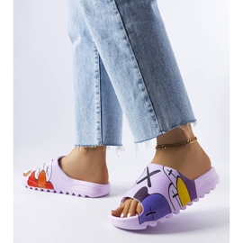Babouches violettes à imprimés 2