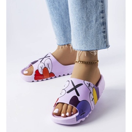 Babouches violettes à imprimés 1