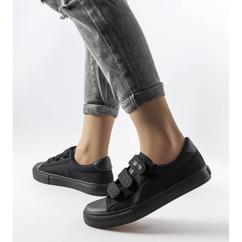 Baskets Velcro noires Big Star LL274A204 le noir 1
