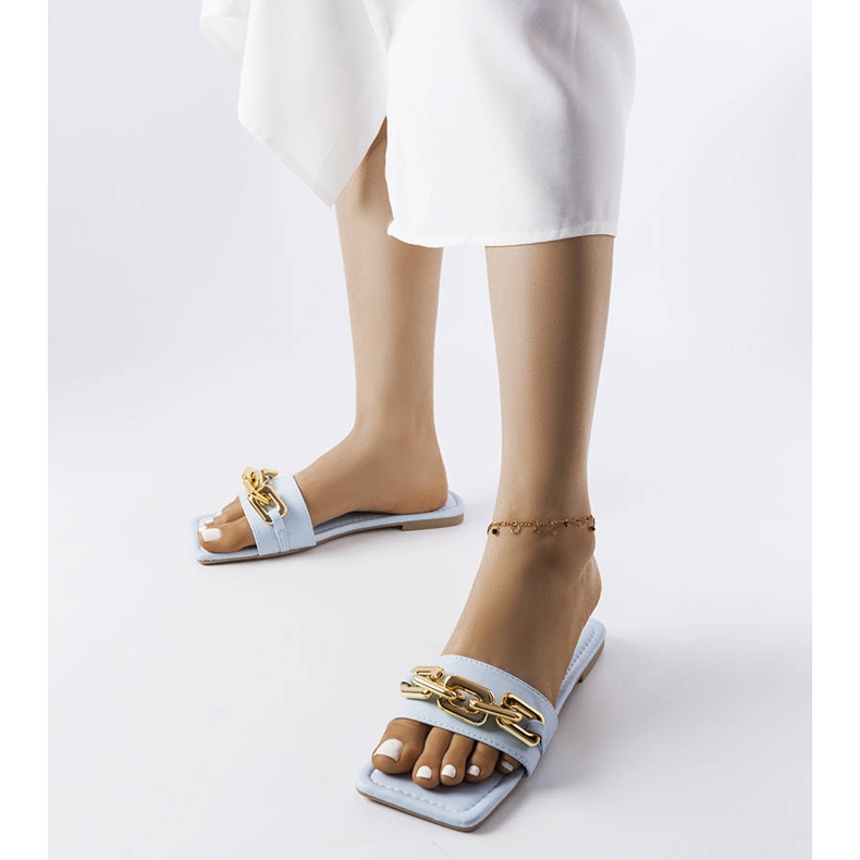 Claquettes bleues à chaîne Cherell 1