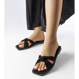 Inna Pantoufles noires Pride en éco-daim 1