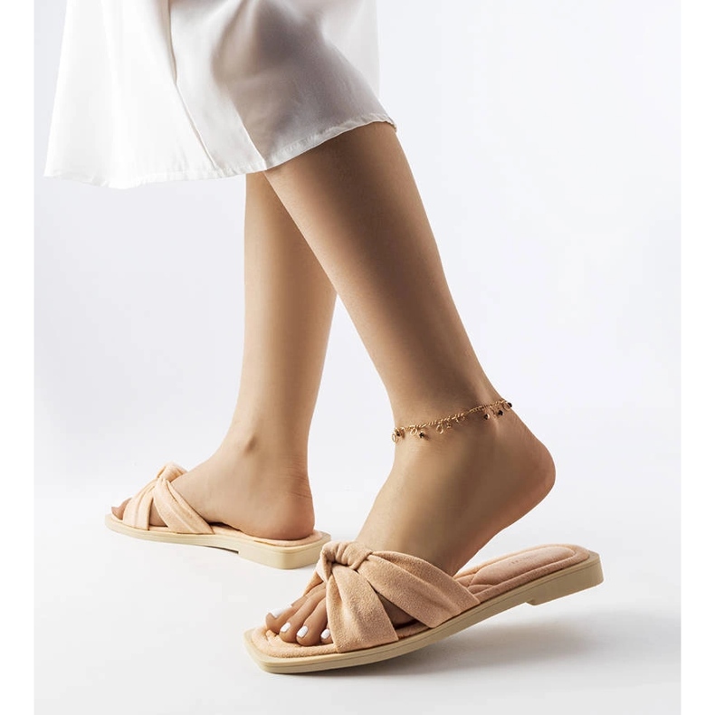 Inna Pantoufles roses en éco-daim de Pride 1