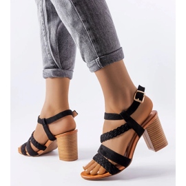 Evento Sandales noires à brides tressées Octave 1