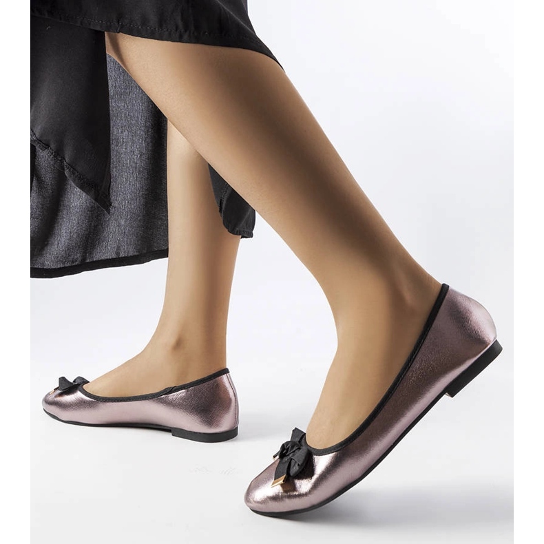 Ballerines métallisées argentées à nœud Boro 1