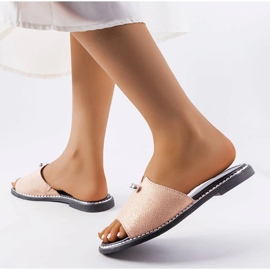 Sandales métalliques roses avec perles Frederi 2