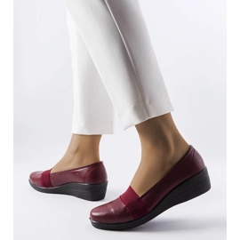 Chaussures compensées bordeaux de Bisson rouge 1