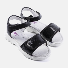 Sandales noires pour enfants de Grenier le noir 1