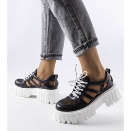 Richelieus noirs à semelle Emaline massive 2