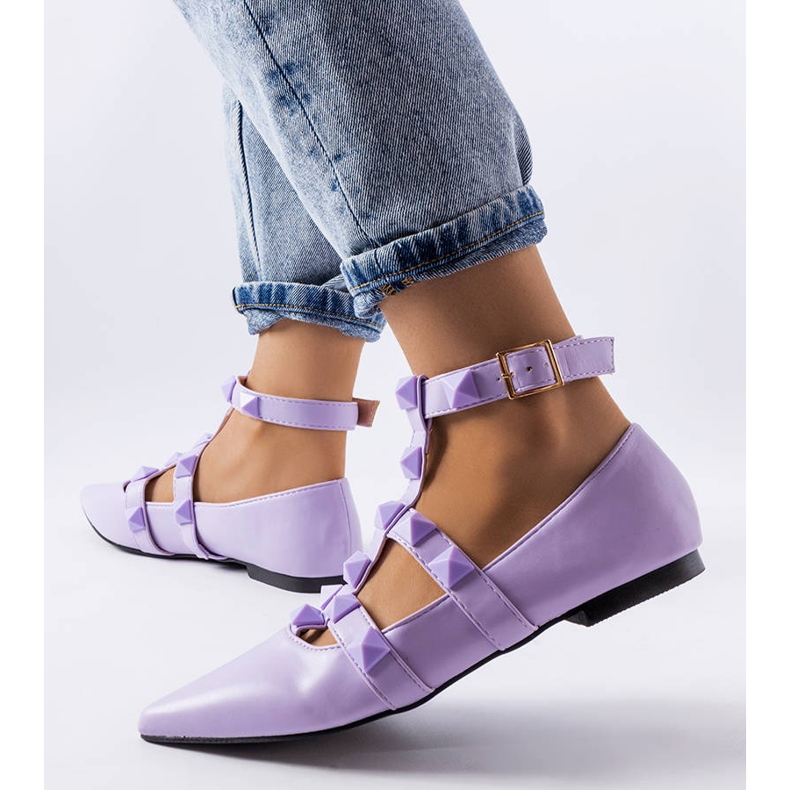 Ballerines violettes avec un spectaculaire fermoir Blur 1
