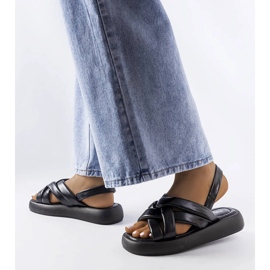 Claquettes plateforme noires Primeau 1