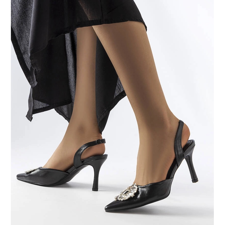 Escarpins noirs à strass Moïse le noir 1