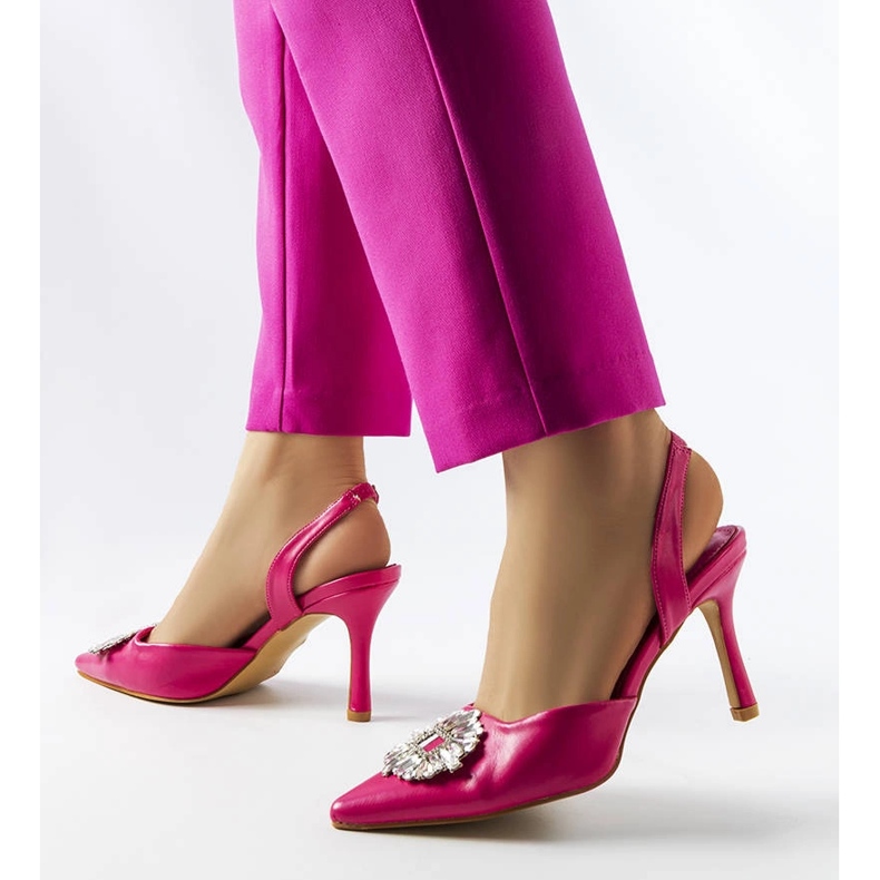 Escarpins Moïse roses à oxydes de zirconium 2