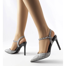 Escarpins Gallia noirs brillants damier 1