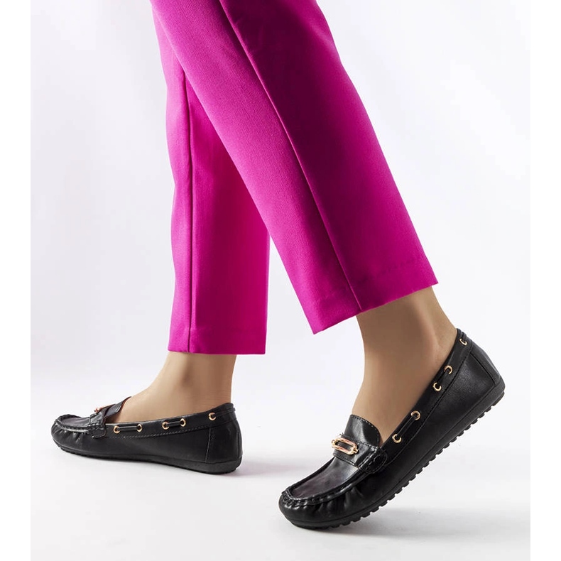 Mocassins noirs ornés de l'appliqué Seattle le noir 1