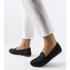 Mocassins noirs ornés de strass Gamache 1