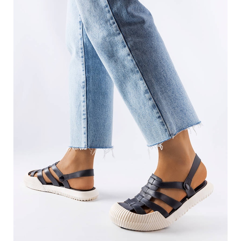 Sandales en caoutchouc noir Canton 1