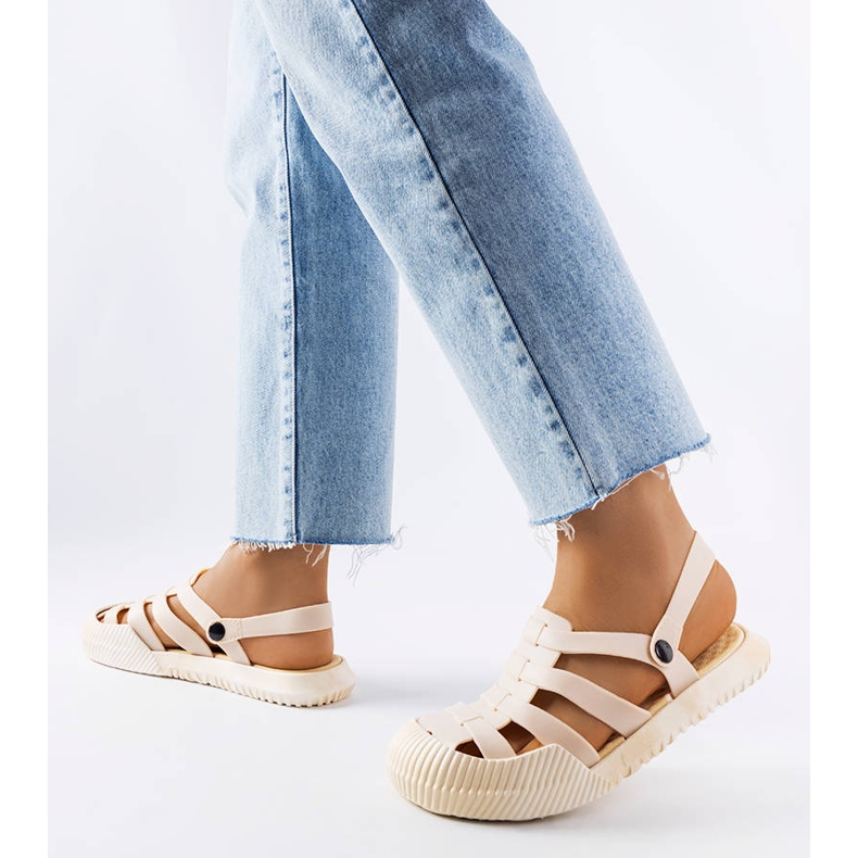 Sandales en caoutchouc beige Canton 1