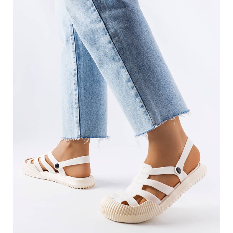 Sandales en caoutchouc blanc Canton blanche 1