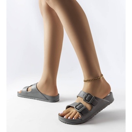 Claquettes en caoutchouc gris avec boucles Eugene 2
