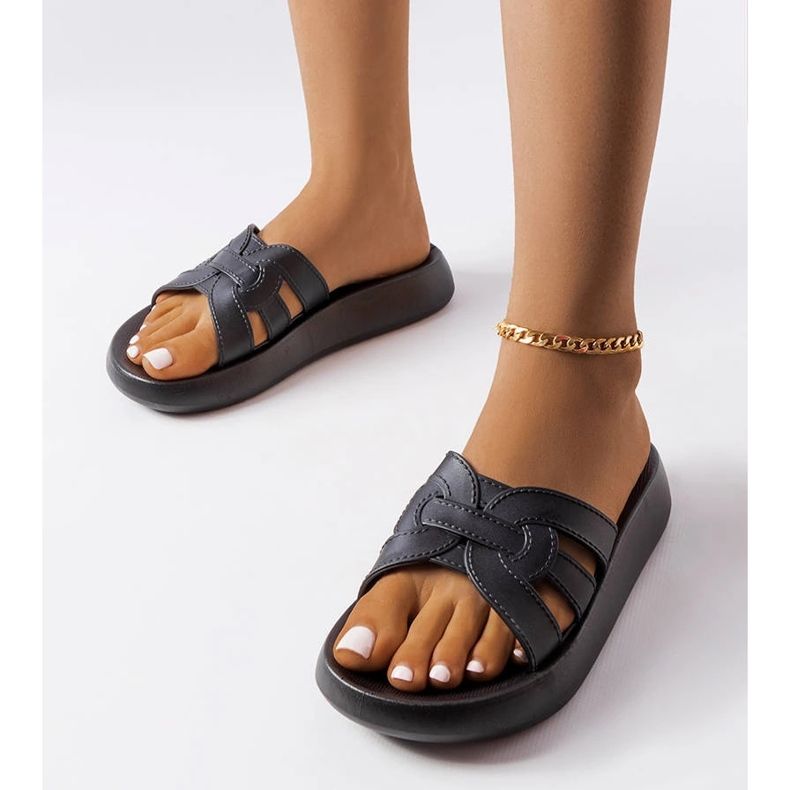 Claquettes en caoutchouc noir Coudert le noir 1