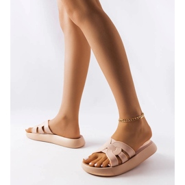 Babouches en caoutchouc beige Coudert 1