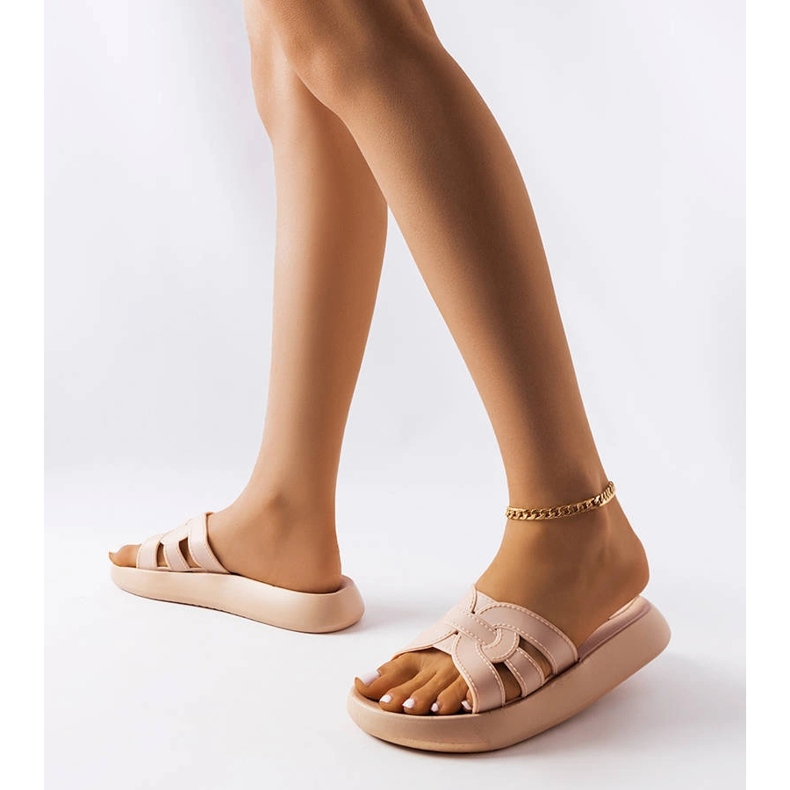 Babouches en caoutchouc beige Coudert 1