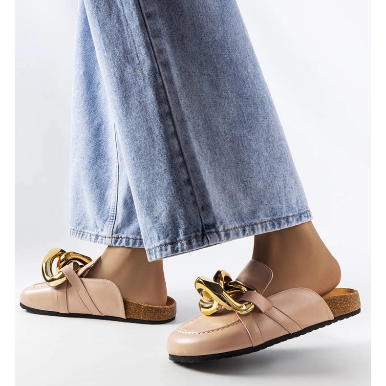 Chaussons chaînes roses Christelle 1 Chaussons chaînes roses Christelle 1