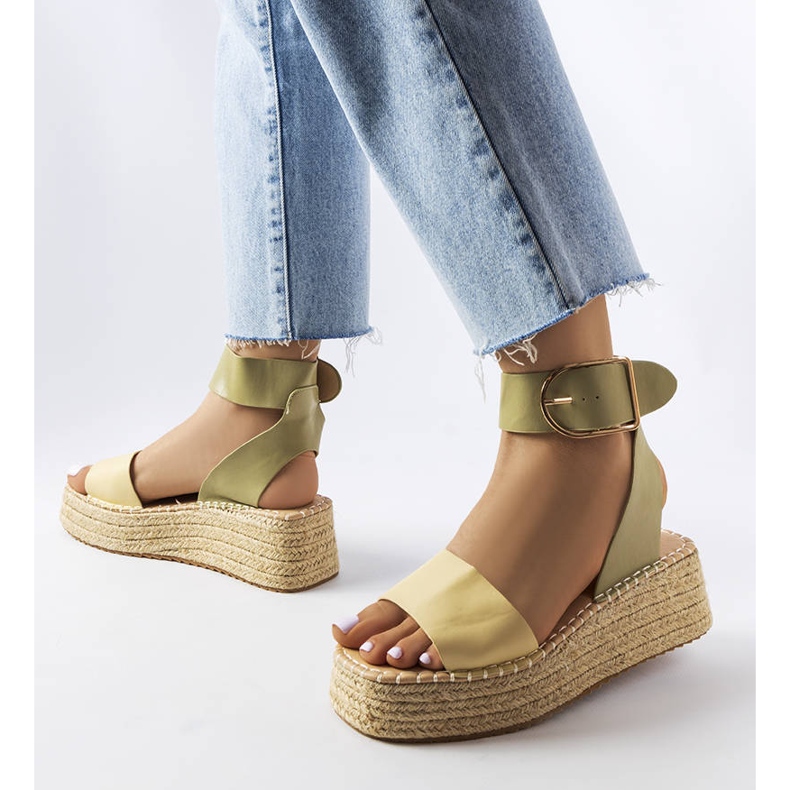 Espadrilles à plateforme en eau vive vertes 1