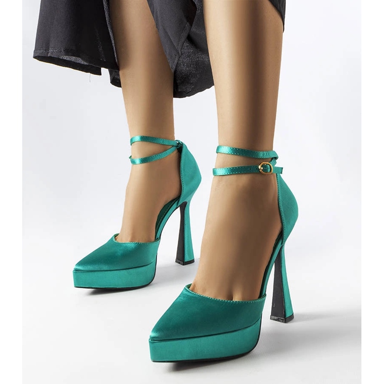 Escarpins à talon vert Dallas 1
