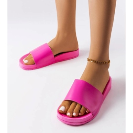 Claquettes en caoutchouc rose Sabourin 1