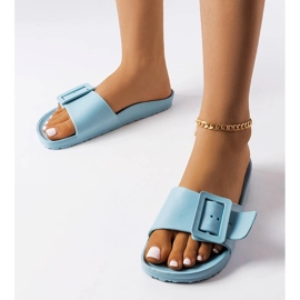 Claquettes en caoutchouc bleu avec boucle Nelm 1