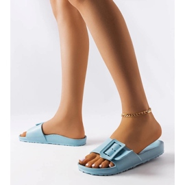 Claquettes en caoutchouc bleu avec boucle Nelm 2