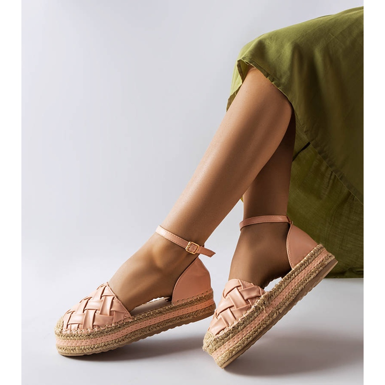 Espadrilles à plateforme rose Gour 1